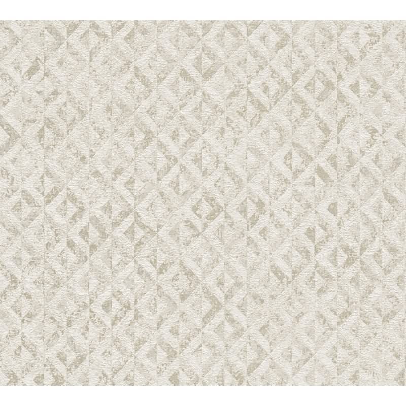 3D-Tapete geometrisch Weiß Beige – Strukturierte Vliestapete mit Muster AS-Creation (395052)