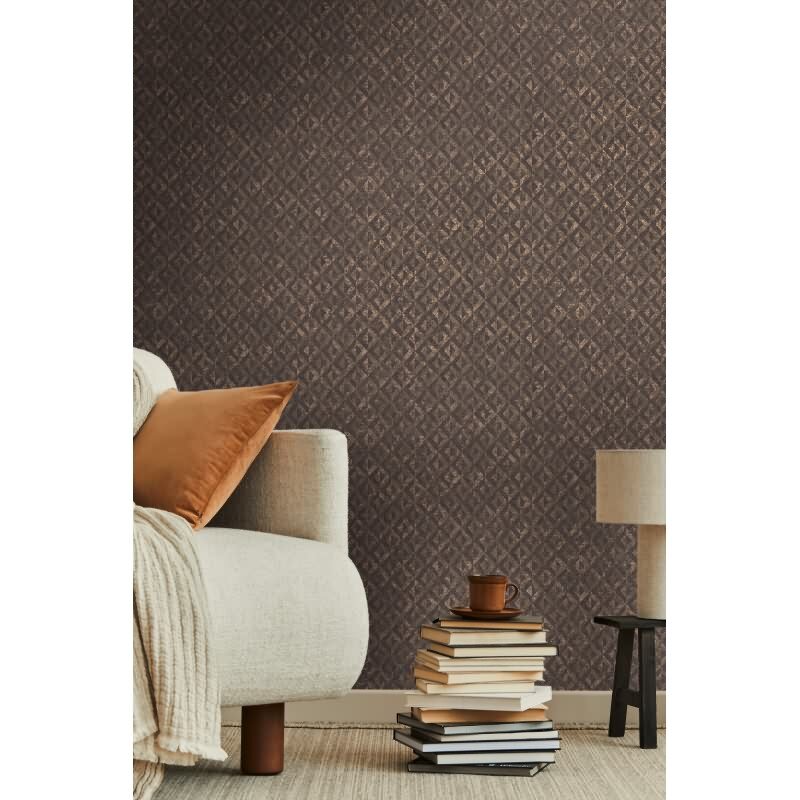 3D-Tapete geometrisch Schwarz Braun – Vliestapete mit Strukturmuster modern AS-Creation (395053)