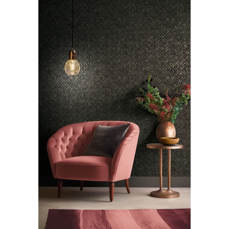 3D-Tapete geometrisch Schwarz Braun – Vliestapete mit Strukturmuster modern AS-Creation (395053)