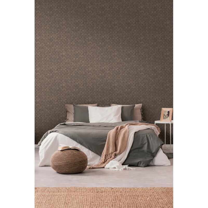 3D-Tapete geometrisch Schwarz Braun – Vliestapete mit Strukturmuster modern AS-Creation (395053)