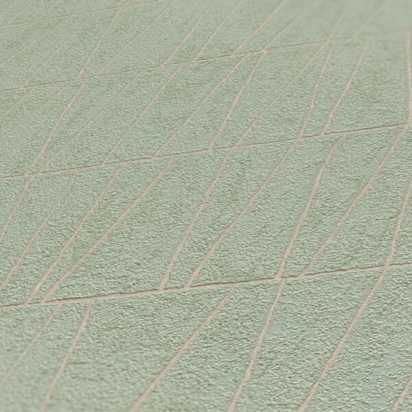 Geometrische 3D-Tapete Mint Beige – Vliestapete mit Linienstruktur modern AS-Creation (395061)