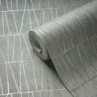Geometrische 3D-Tapete Mint Beige &ndash; Vliestapete mit...