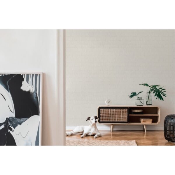 3D-Tapete in Kacheloptik Weiß Beige – Geometrische Vliestapete modern AS-Creation (395062)