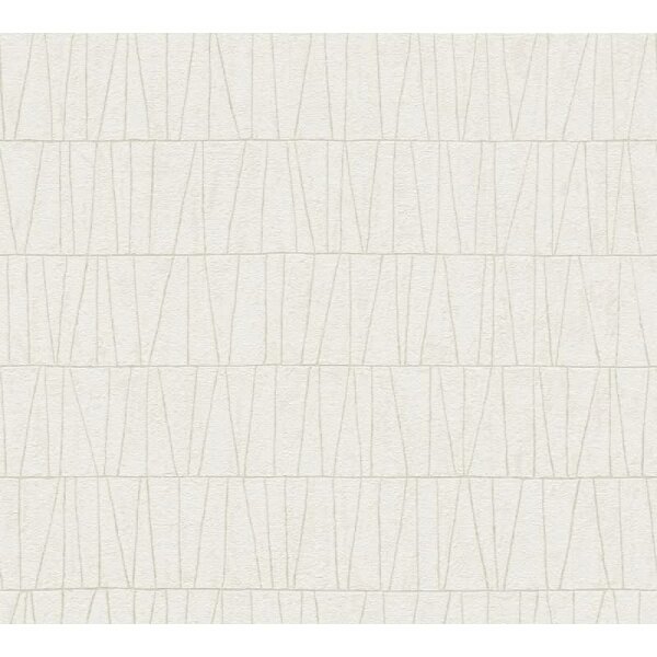 3D-Tapete in Kacheloptik Weiß Beige – Geometrische Vliestapete modern AS-Creation (395062)