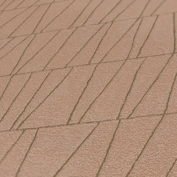 3D-Tapete in Kacheloptik Beige Gold – Geometrische Struktur Vliestapete modern AS-Creation (395065)