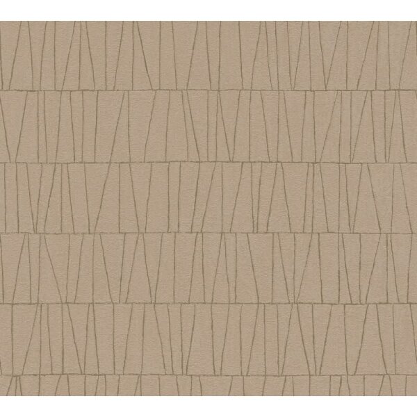 3D-Tapete in Kacheloptik Beige Gold – Geometrische Struktur Vliestapete modern AS-Creation (395065)