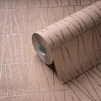 3D-Tapete in Kacheloptik Beige Gold &ndash; Geometrische...
