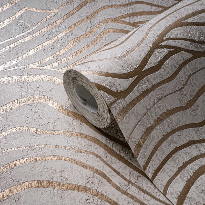 Abstrakte 3D-Tapete Wellen Beige Creme – Strukturierte Mustertapete Vlies AS-Creation (395071)