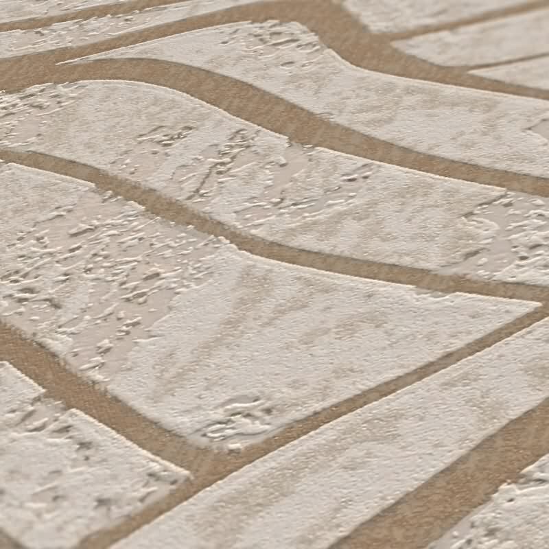 Abstrakte 3D-Tapete Wellen Beige Creme – Strukturierte Mustertapete Vlies AS-Creation (395071)