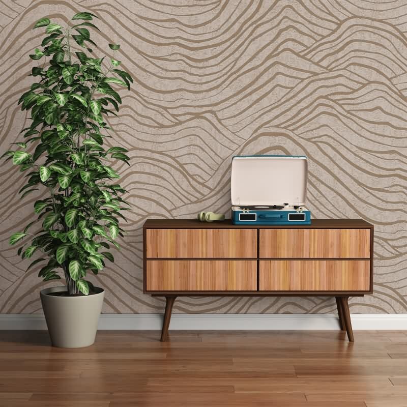 Abstrakte 3D-Tapete Wellen Beige Creme – Strukturierte Mustertapete Vlies AS-Creation (395071)