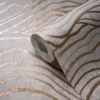 Abstrakte 3D-Tapete Wellen Beige Creme &ndash;...