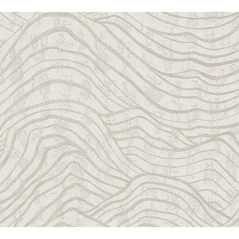 Abstrakte 3D-Tapete Wellen Weiß Grau – Strukturierte Vliestapete modern AS-Creation (395072)