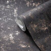 Strukturtapete Betonoptik Schwarz Gold &ndash;...