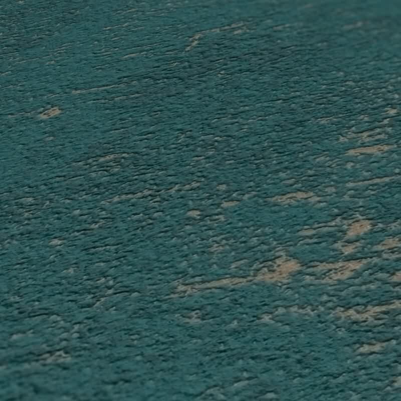 Strukturtapete Betonoptik Petrol Gold – Vliestapete im Used Look modern AS-Creation (395122)