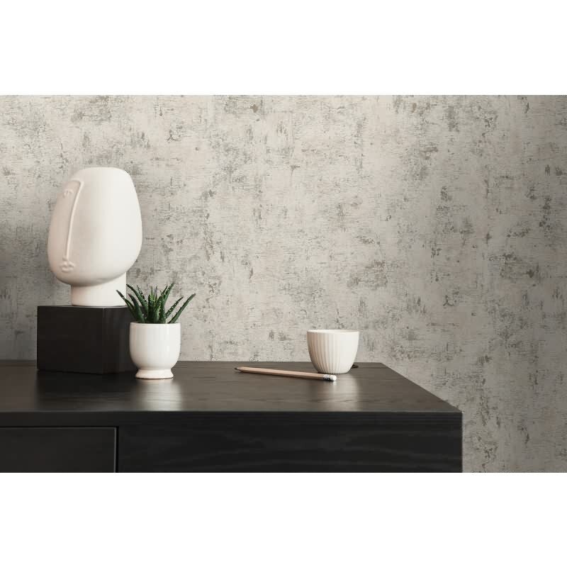 Strukturtapete Betonoptik Creme Grau – Vliestapete im Used Look – Industrial Design AS-Creation (395160)