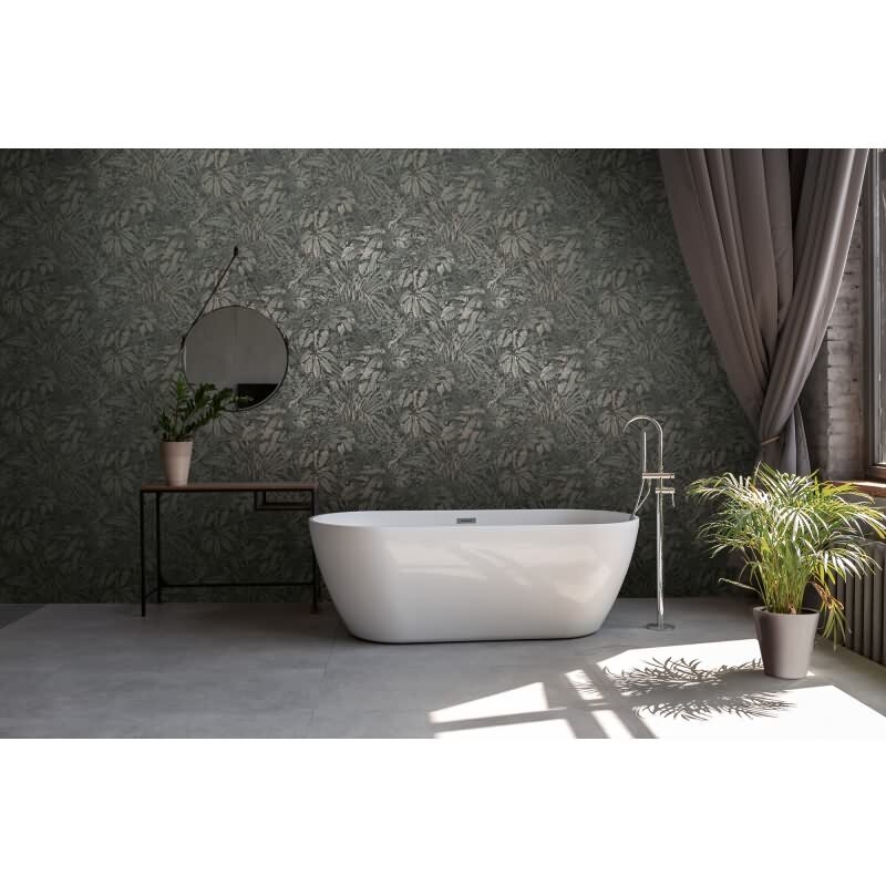 Dschungel Tapete Schwarz Silber – Vliestapete mit Pflanzenmuster strukturiert matt livingwalls (395604)