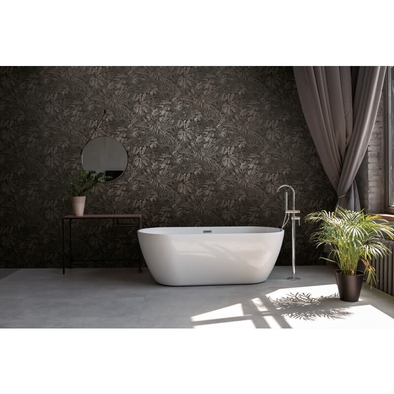 Dschungel-Tapete Schwarz Silber – Vliestapete mit Pflanzen Motiv matt strukturiert livingwalls (395606)