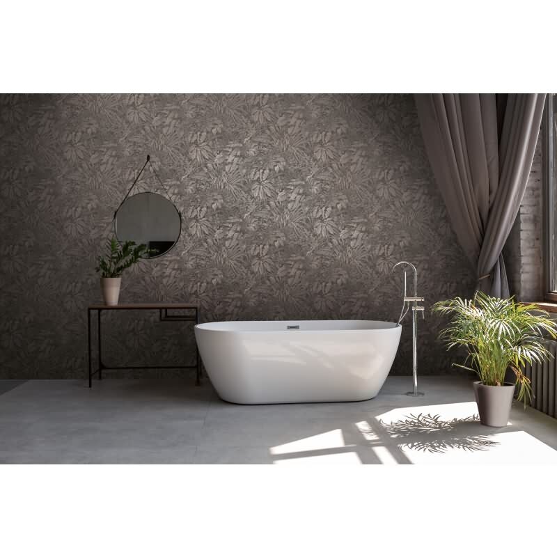 Dschungel Tapete Grau Silber – Vliestapete mit Pflanzenmotiv strukturiert matt livingwalls (395607)