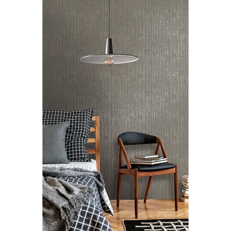 Vliestapete in Holzoptik Braun Grau Gold – Strukturtapete mit Glanzeffekt livingwalls (395615)