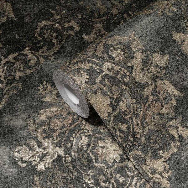 Tapete Grau, Silber, Schwarz, Anthrazit livingwalls Vliestapete (387074)