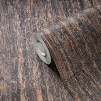 Vlies Tapete in Holz Optik Schwarz Orange Bronze &ndash;...