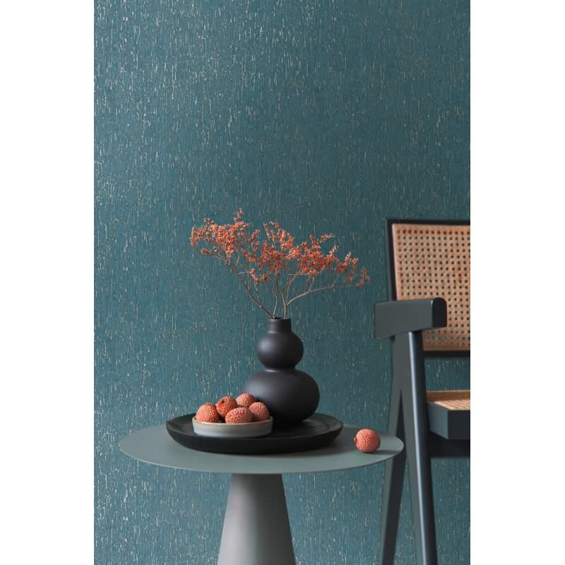 Vliestapete Stein-Optik Blau Silber – Strukturierte Tapete mit Glanz-Effekt livingwalls (395621)