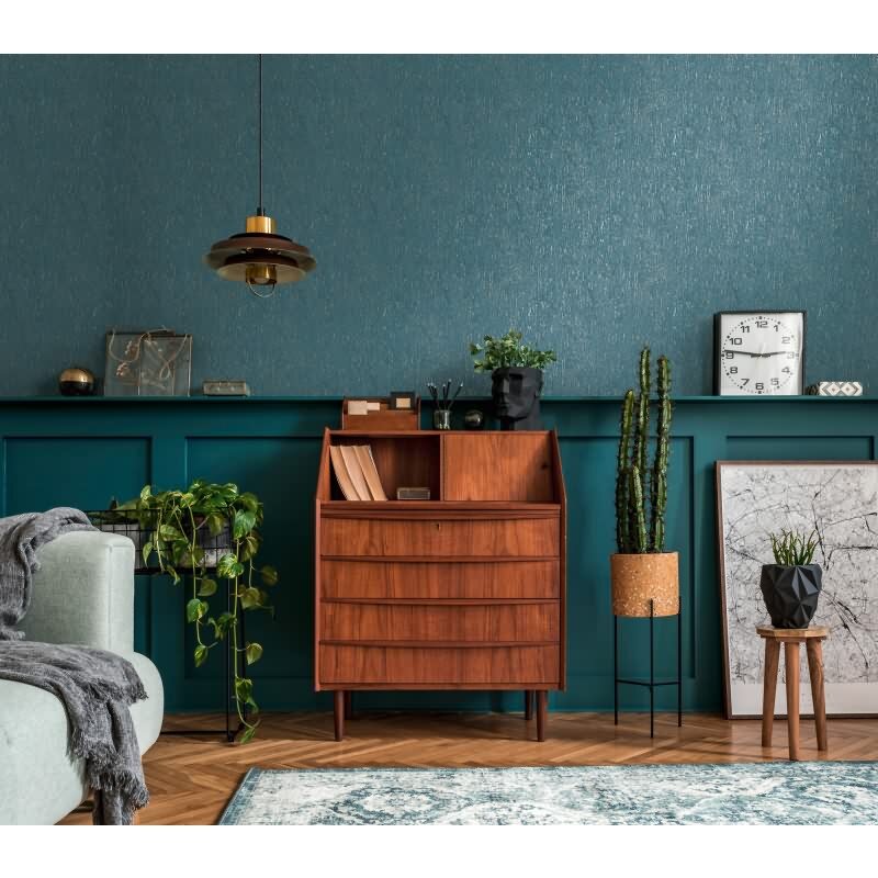 Vliestapete Stein-Optik Blau Silber – Strukturierte Tapete mit Glanz-Effekt livingwalls (395621)