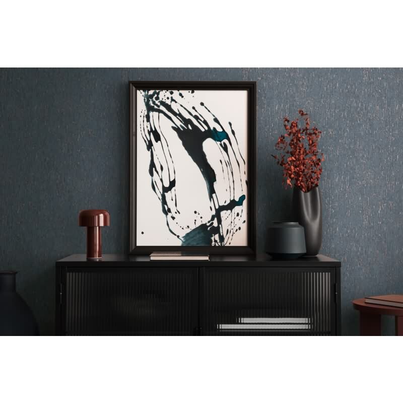 Vlies Tapete Stein Optik Blau Kupfer – Strukturierte Metallic-Tapete modern livingwalls (395622)