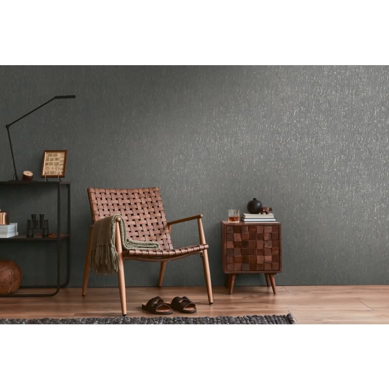 Stein Optik-Tapete Schwarz Silber – Struktur Vlies Tapete modern matt livingwalls (395626)