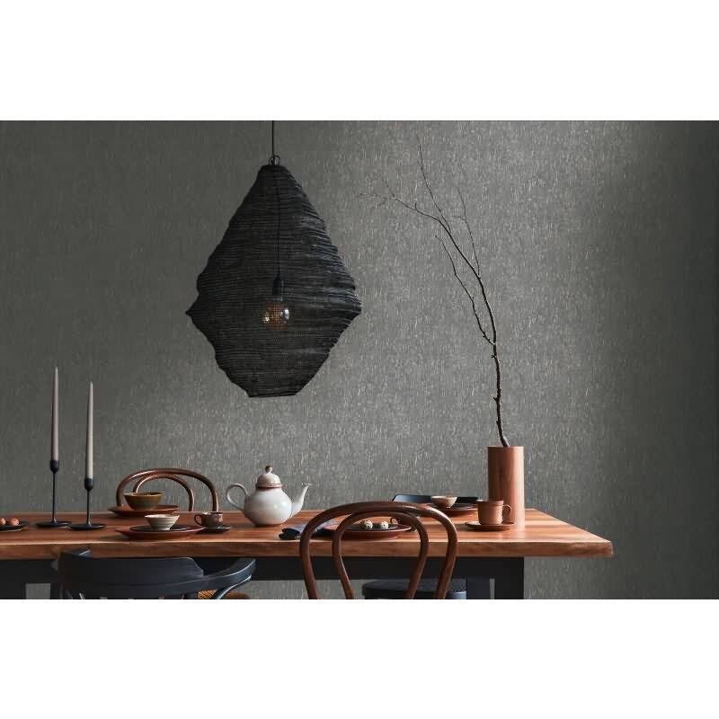 Stein Optik-Tapete Schwarz Silber – Struktur Vlies Tapete modern matt livingwalls (395626)