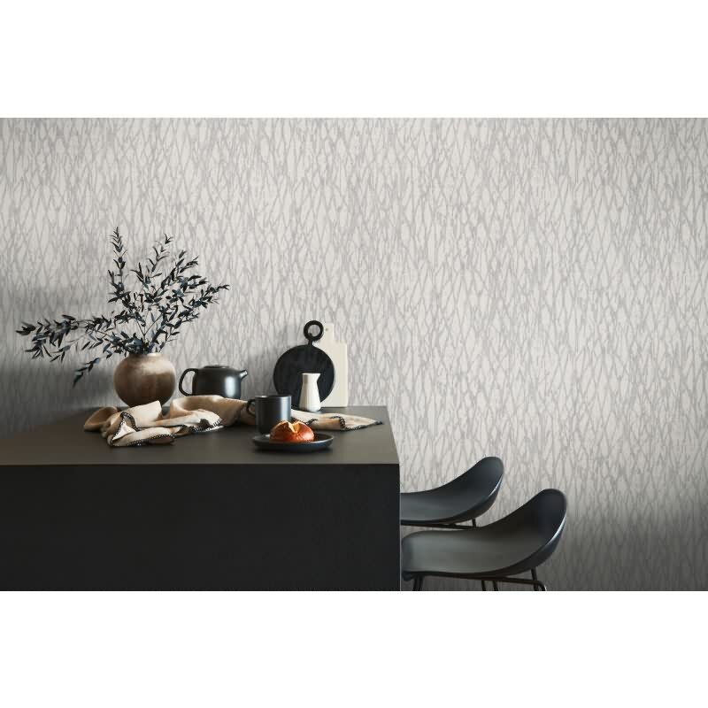 Steinoptik-Tapete Grau Weiß – Moderne Strukturtapete mit Adermuster – Vliestapete livingwalls (395632)