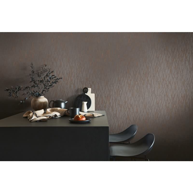 Steinoptik-Tapete Blau Braun Silber – Struktur-Vliestapete geädert – Metallic-Effekt livingwalls (395634)