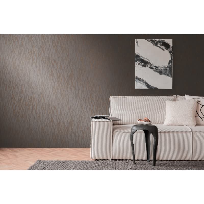 Steinoptik-Tapete Blau Braun Silber – Struktur-Vliestapete geädert – Metallic-Effekt livingwalls (395634)