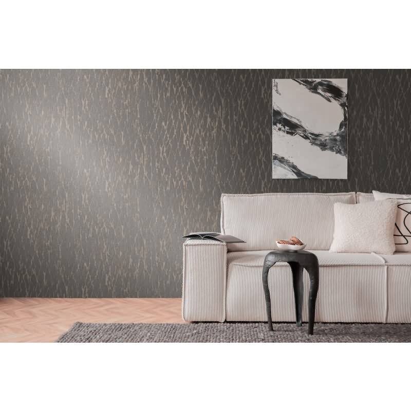 Steinoptik-Tapete Beige Schwarz - Vlies Tapete mit Struktur - Natur-Design livingwalls (395635)