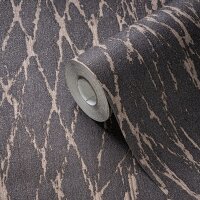 Steinoptik-Tapete Beige Schwarz - Vlies Tapete mit...