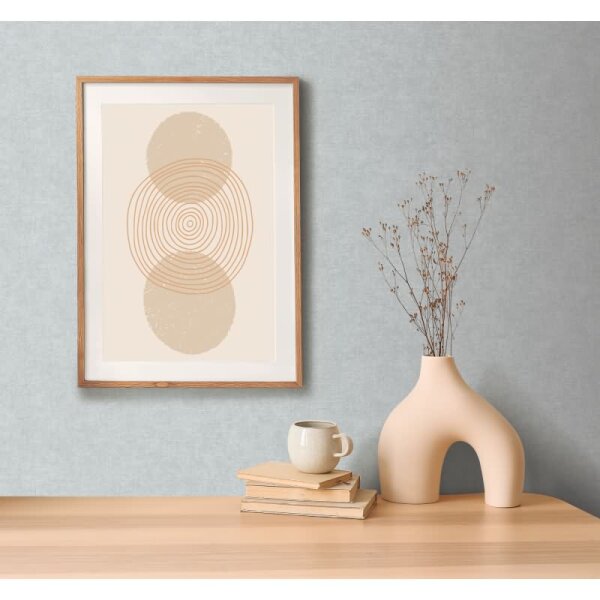 Unitapete mit Leinen-Optik Blaugrau - Einfarbige Vliestapete strukturiert livingwalls (395662)