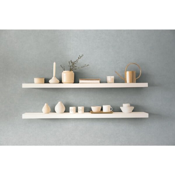 Unitapete mit Leinen-Optik Blaugrau - Einfarbige Vliestapete strukturiert livingwalls (395662)