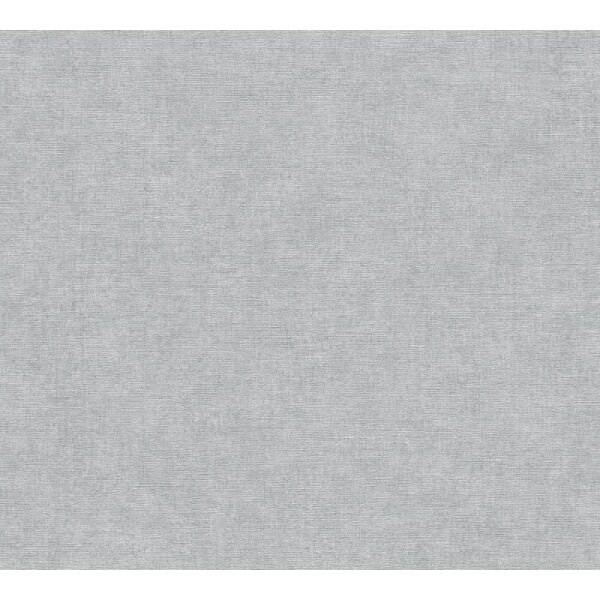 Unitapete mit Leinen-Optik Blaugrau - Einfarbige Vliestapete strukturiert livingwalls (395662)