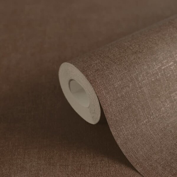 Unitapete mit Leinen-Optik Rotbraun - Einfarbige Vliestapete strukturiert livingwalls (395671)