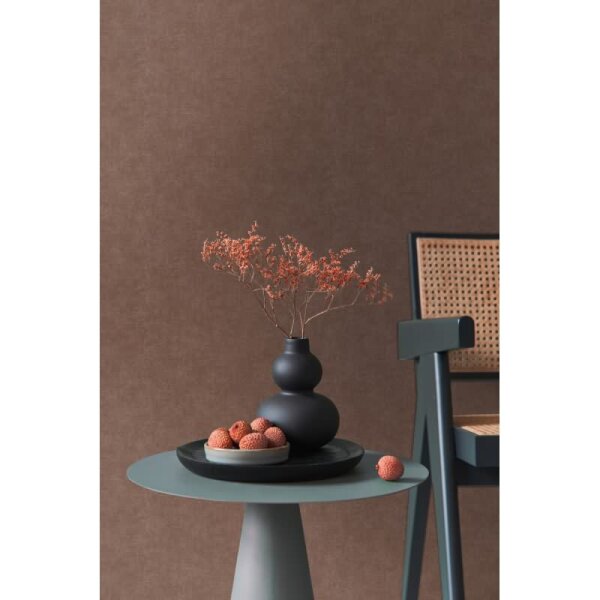 Unitapete mit Leinen-Optik Rotbraun - Einfarbige Vliestapete strukturiert livingwalls (395671)