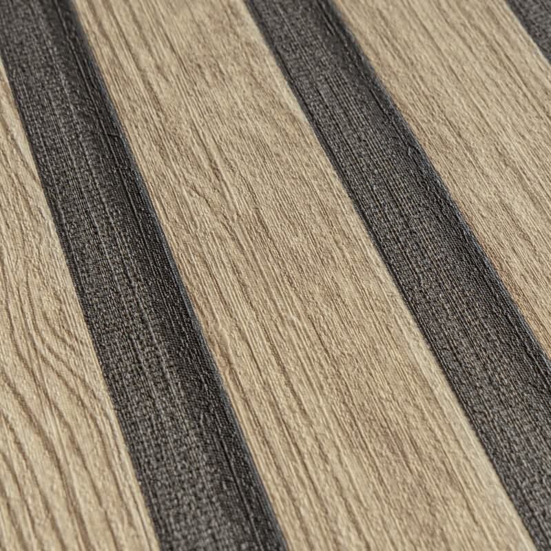 Holzoptik Tapete Brain Schwarz - 3D Vliestapete skandinavische Holzpaneele AS-Creation (391091)