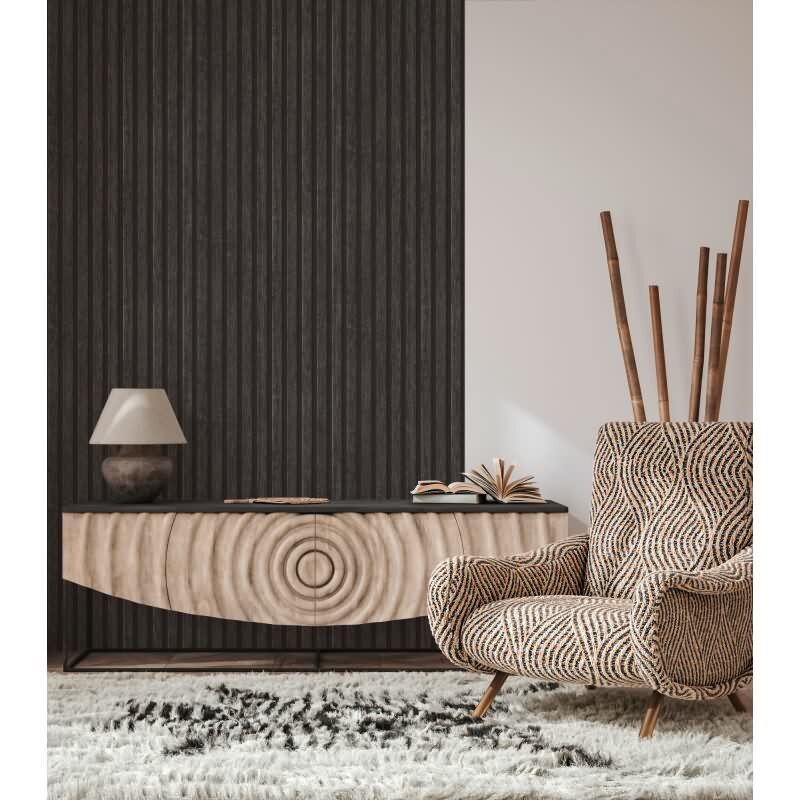 Vliestapete Holzoptik Schwarz Anthrazit - Design Tapete modern Holzpaneele AS-Creation (391094)