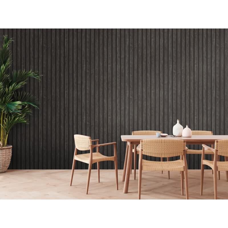 Vliestapete Holzoptik Schwarz Anthrazit - Design Tapete modern Holzpaneele AS-Creation (391094)