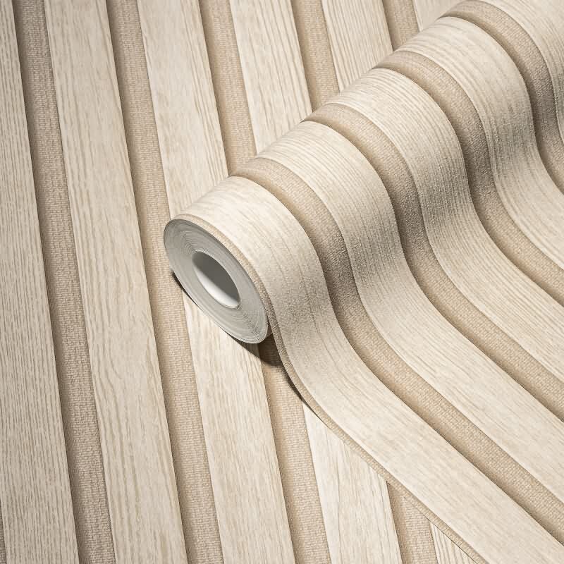 Holzpaneel-Tapete Skandinavisch Beige - Vliestapete modern - Wandtapete AS-Creation (391096)