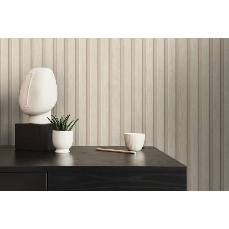 Holzpaneel-Tapete Skandinavisch Beige - Vliestapete modern - Wandtapete AS-Creation (391096)