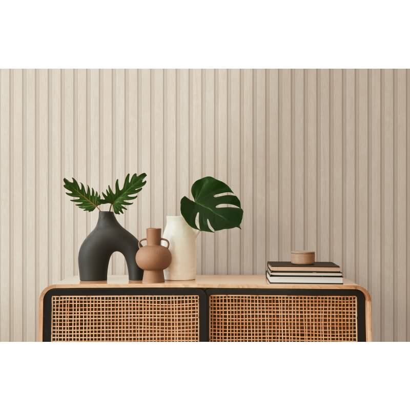 Holzpaneel-Tapete Skandinavisch Beige - Vliestapete modern - Wandtapete AS-Creation (391096)
