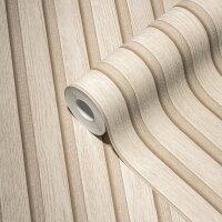 Holzpaneel-Tapete Skandinavisch Beige - Vliestapete...