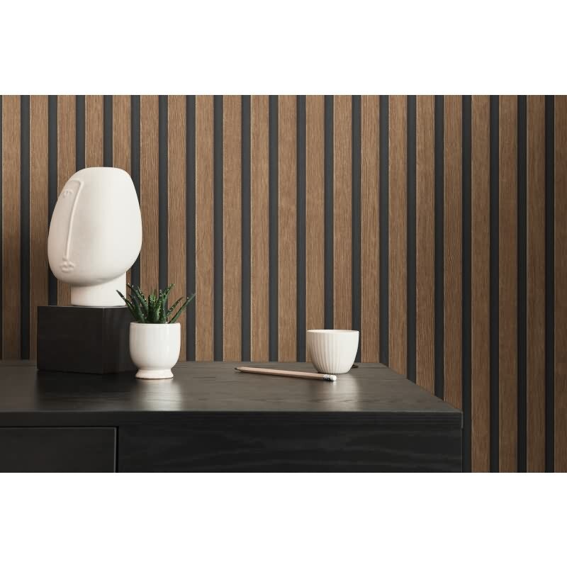 Holzpaneel-Tapete Dunkelbraun Schwarz - Vliestapete modern - Wandtapete elegant AS-Creation (391098)