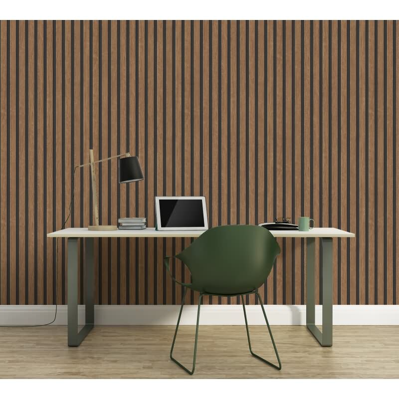 Holzpaneel-Tapete Dunkelbraun Schwarz - Vliestapete modern - Wandtapete elegant AS-Creation (391098)