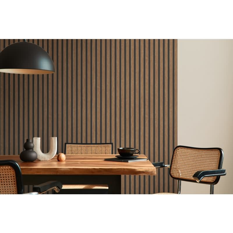 Holzpaneel-Tapete Dunkelbraun Schwarz - Vliestapete modern - Wandtapete elegant AS-Creation (391098)